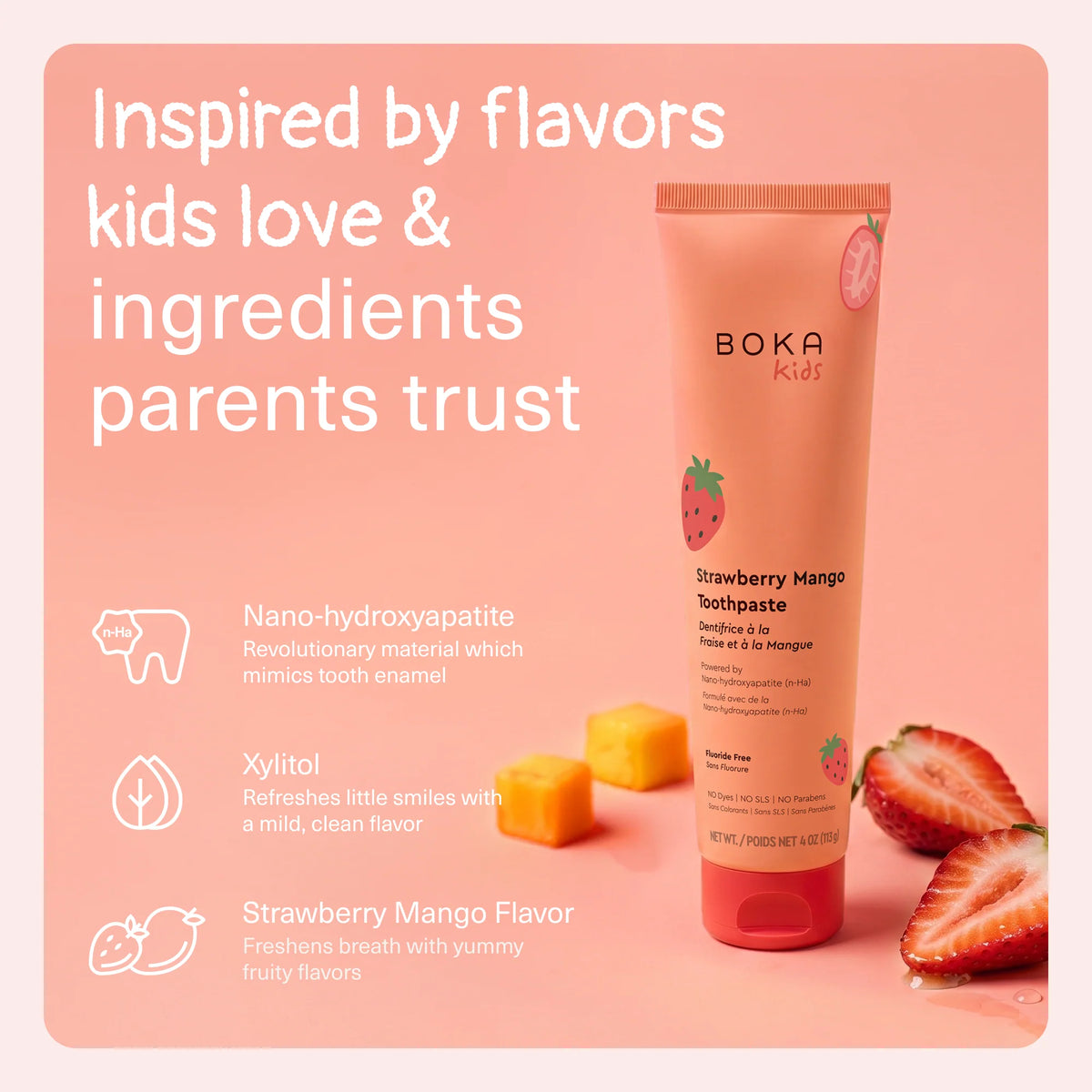 Strawberry Mango Kids Nano-hydroxyapatite Toothpaste