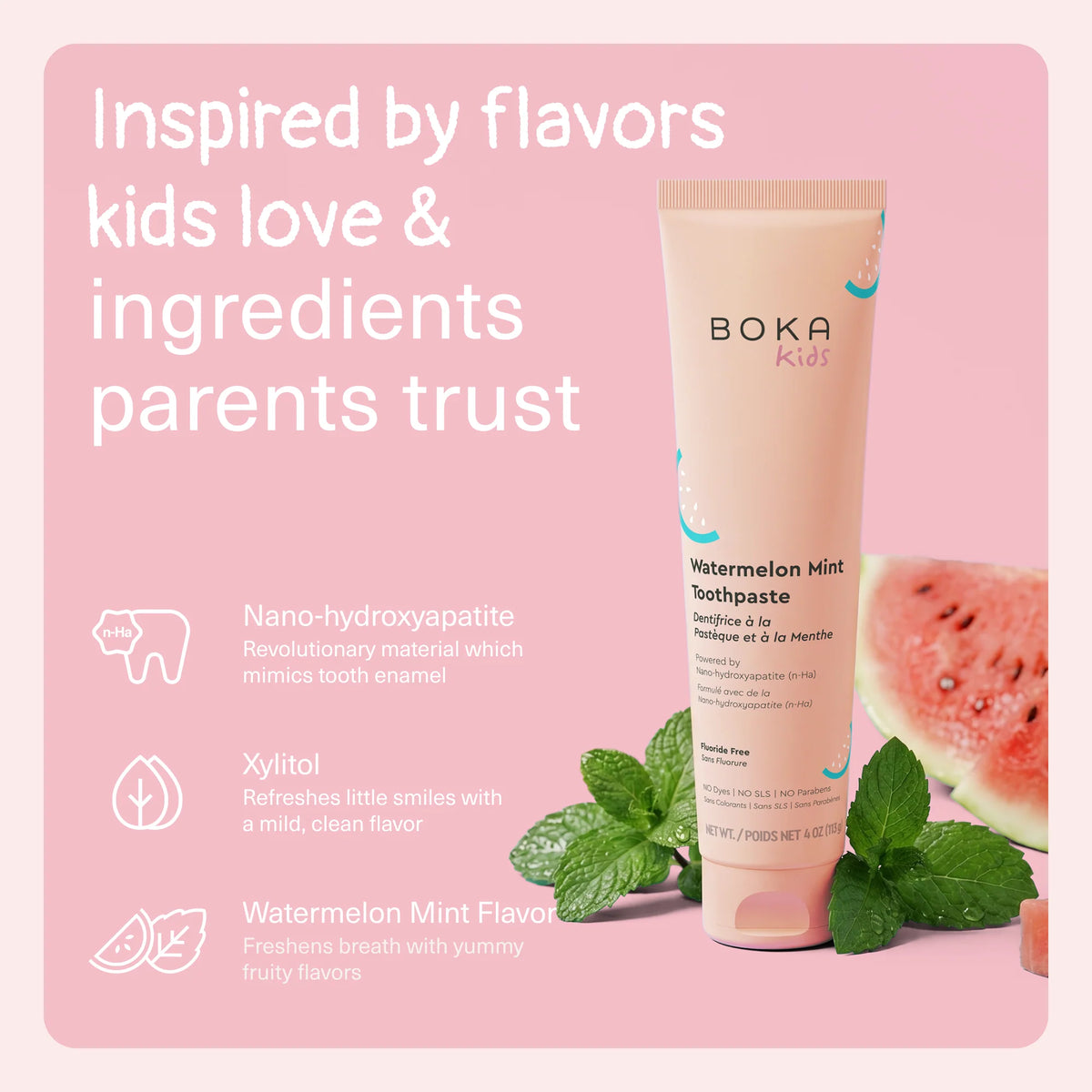 Watermelon Mint Kids Nano-hydroxyapatite Toothpaste