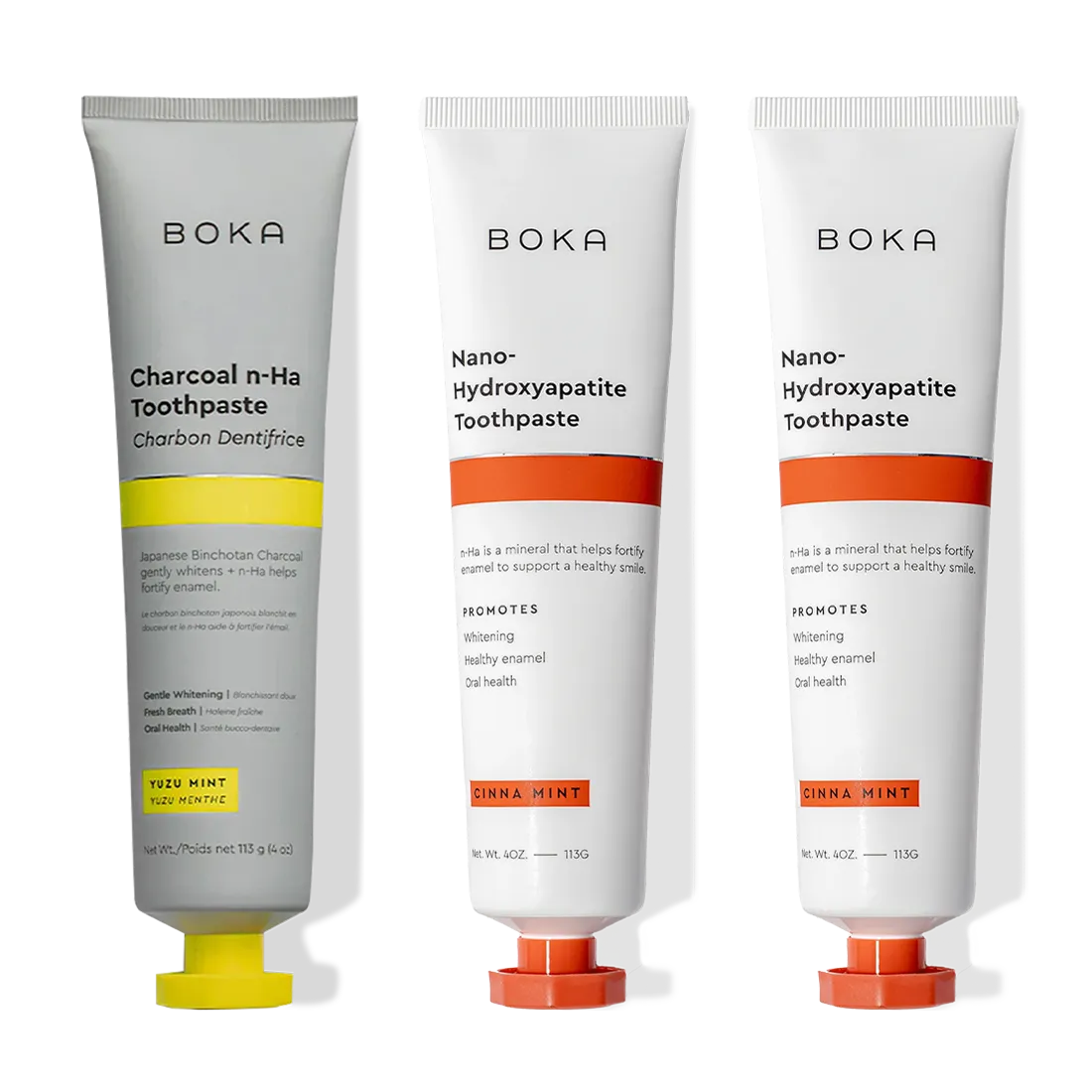 Charcoal Yuzu Mint Nano-hydroxyapatite Toothpaste 3-Pack