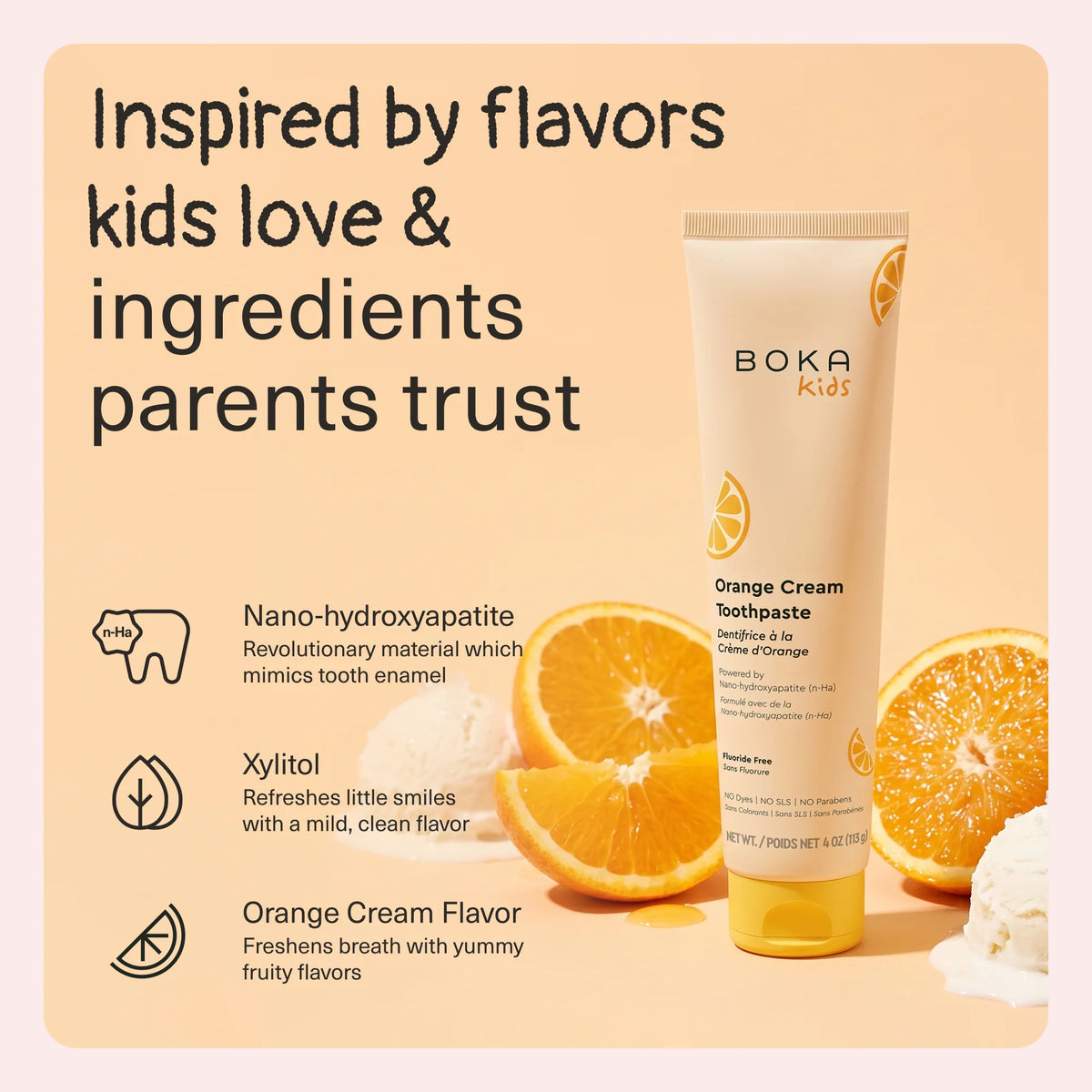 Orange Cream Kids Nano-hydroxyapatite Toothpaste